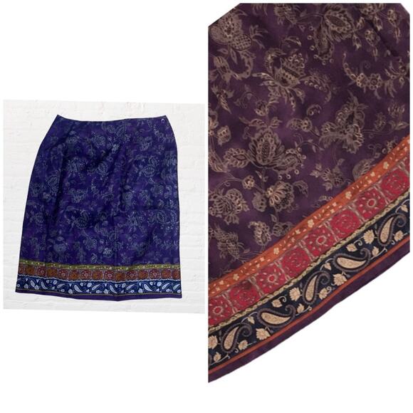 Talbots petites pure silk wrap lined skirt - Picture 1 of 7